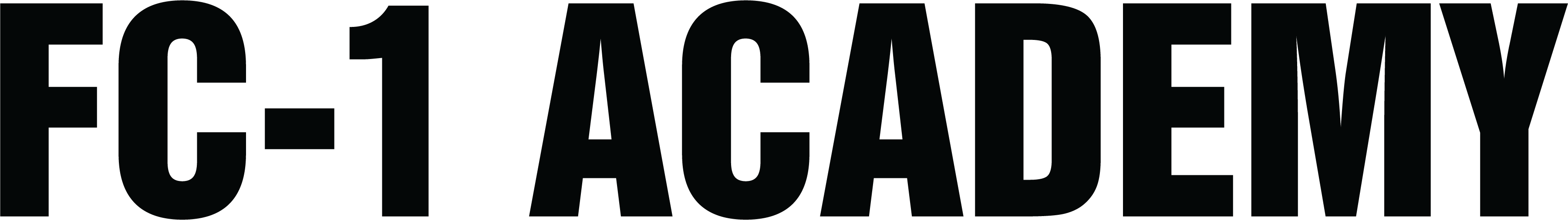 FC1-10 - FC1 Academy "TEXT" FULL Black featuring bold, black sans-serif lettering that reads "FC-1 ACADEMY".
