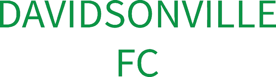 Green text reading "DAVIDSONVILLE" stacked above "FC" on a black background.