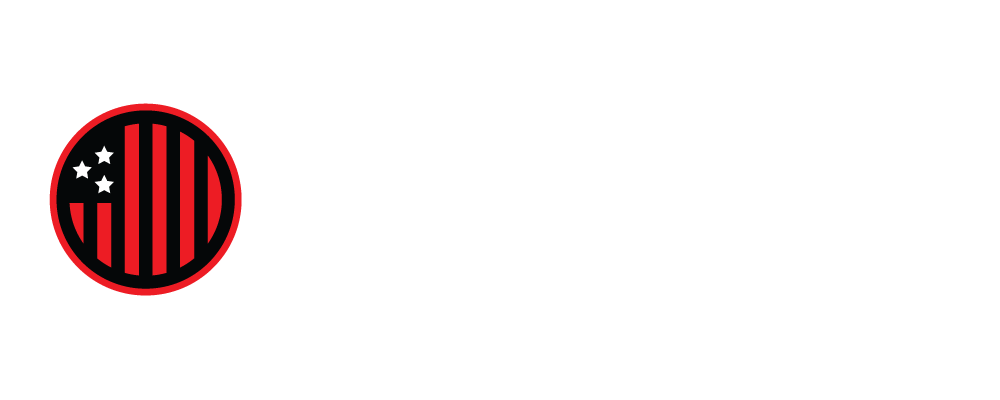 The Colonial SC logo on a black background, featuring a red circular emblem with white stars and vertical red stripes next to the word "COLONIAL" in solid white and "SC" in a white outline font.