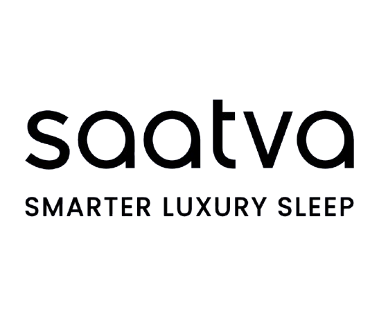 MDU Black Sponsor: Saatva logo and tagline "SMARTER LUXURY SLEEP" in a minimalist sans-serif font on a solid black background.