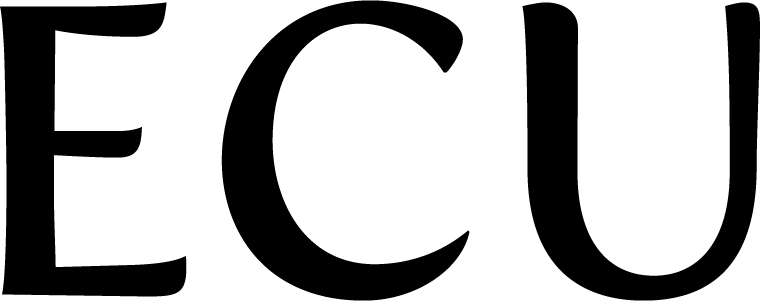 Logo featuring the letters "ECU" in a black serif font, from the Forge Academy "ECU" POCKET Black collection.