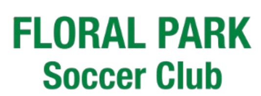 Green logo text reading "FLORAL PARK Soccer Club" on a white background.