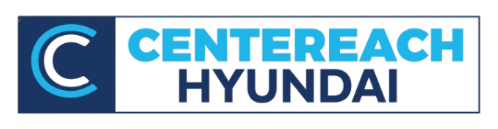 Logo for Centereach Hyundai featuring a cyan 'C' icon and the dealership name in cyan and dark blue bold lettering.