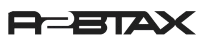 A stylized black logo of the text "APBTAX" in a bold, futuristic font on a white background.