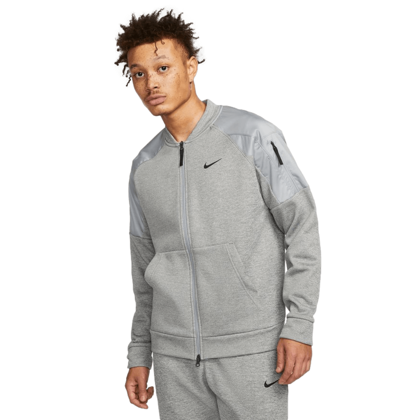 Nike Therma-FIT Training Full Zip Bomber Jacket - Grey DQ4852-063