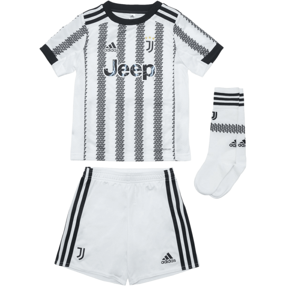 Adidas Juventus 2022 23 Home Mini Kit White Black 4T