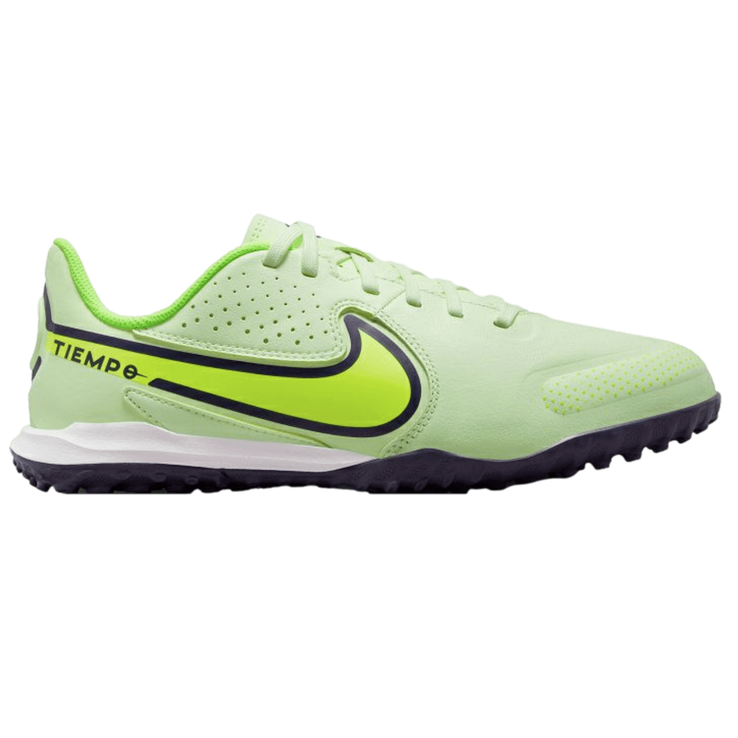 Chaussures de football Nike Tiempo Legend 9 Academy pour jeunes sur gazon DA1328 705 Blanc