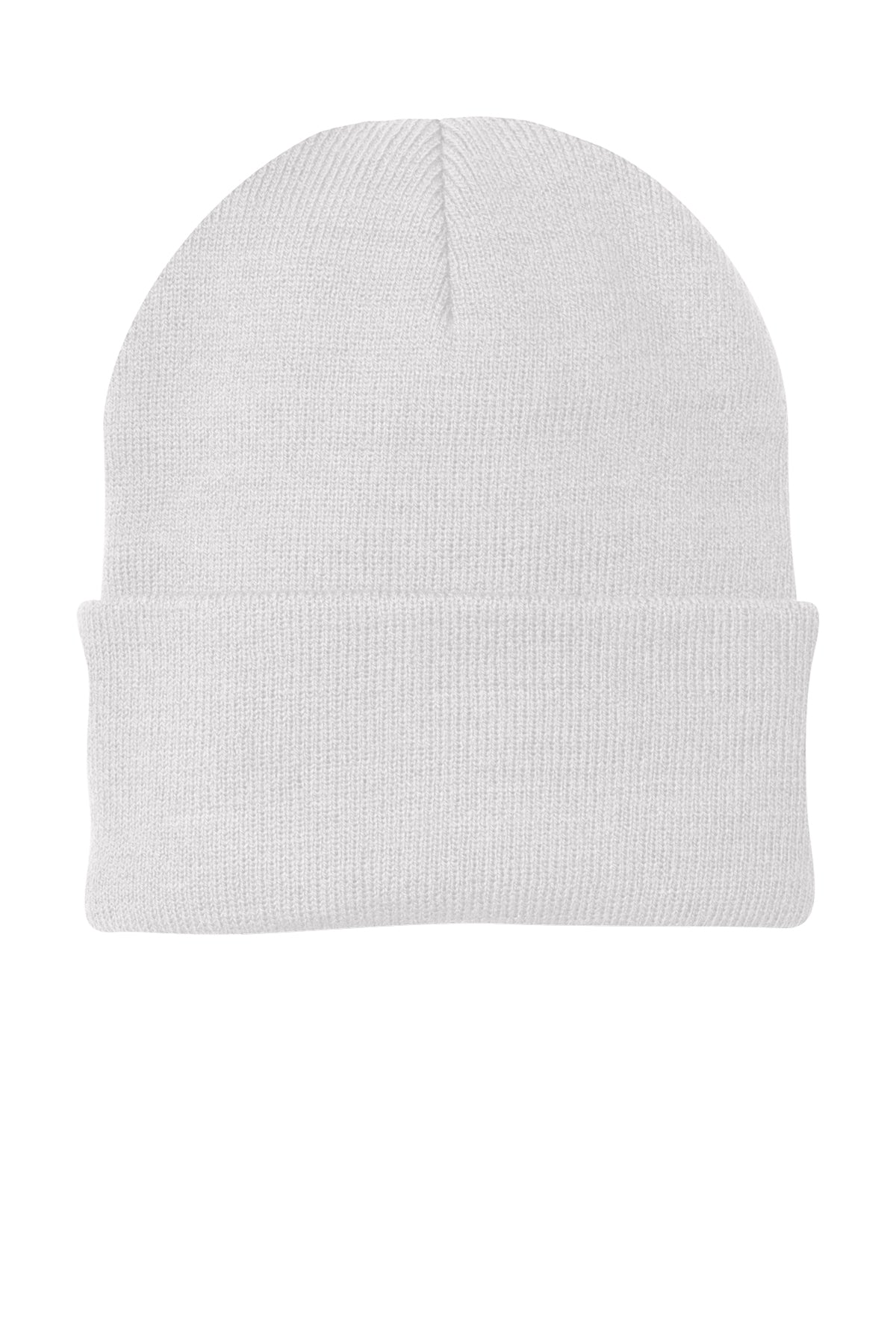 Port & Company Knit Beanie - White