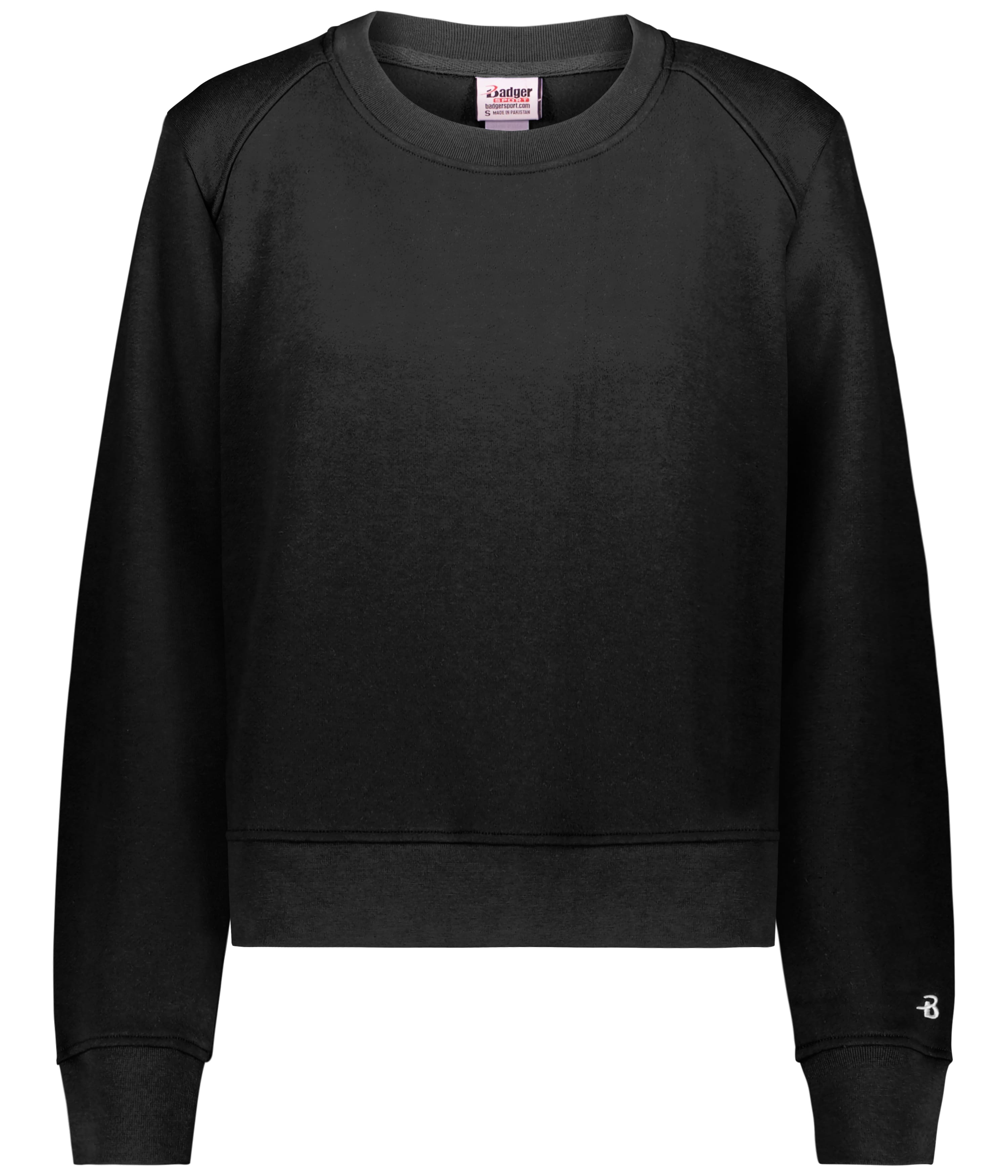 Badger Women's Fleece Crop Crew - Black