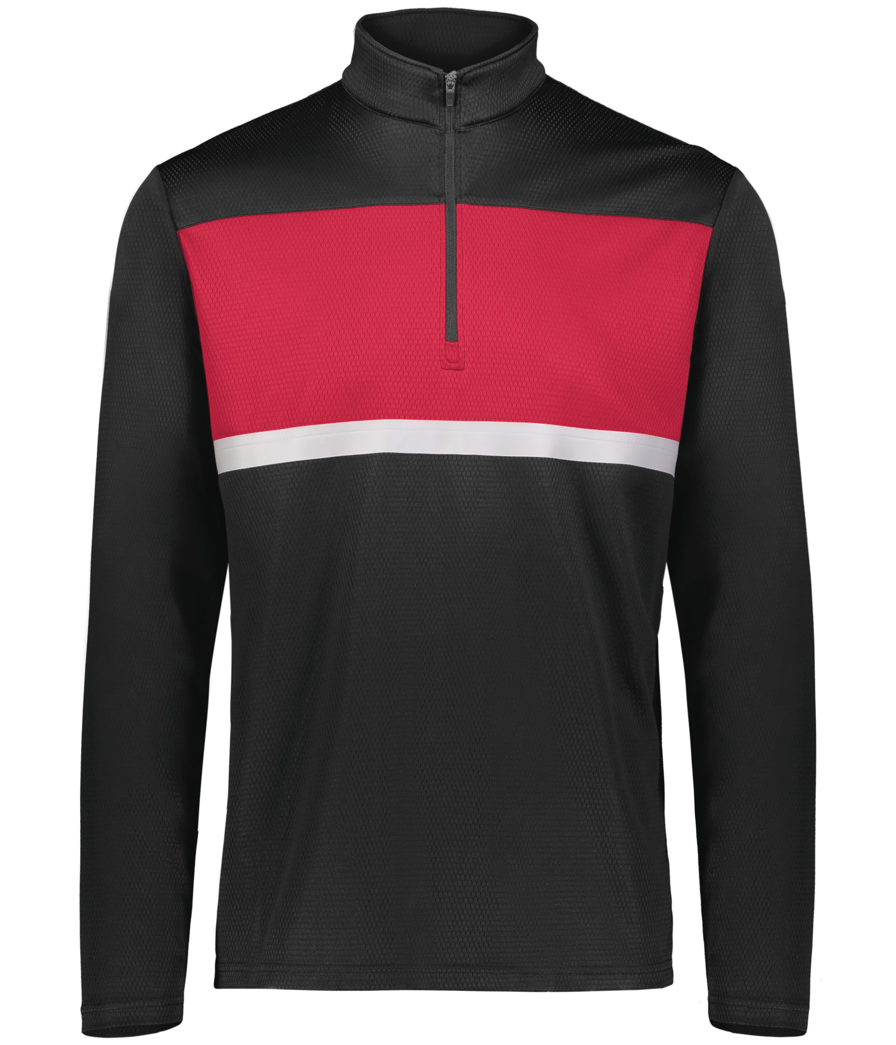 Holloway Prism Bold 1/4 Zip Pullover - Black/Scarlet