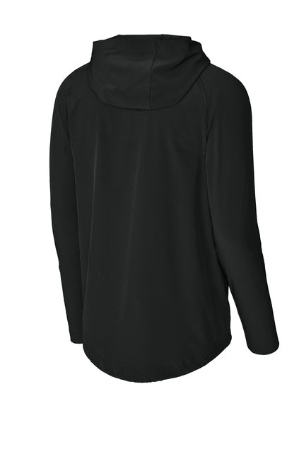 Sport Tek Adult Repeat 1/2-Zip Long Sleeve Hooded Jacket - Black