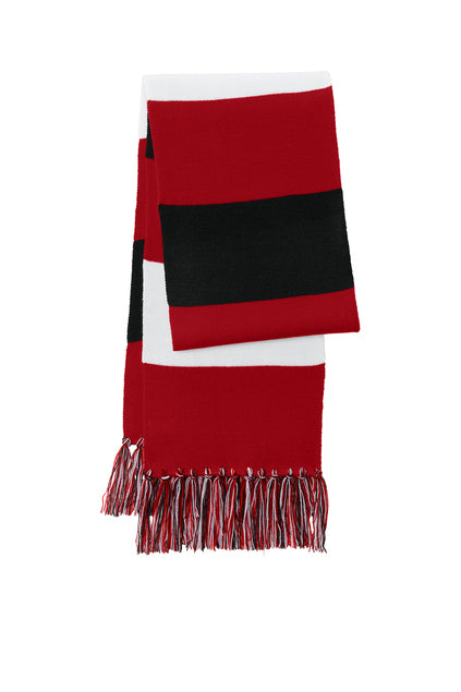 Sport-Tek Spectator Scarf - True Red/White/Black