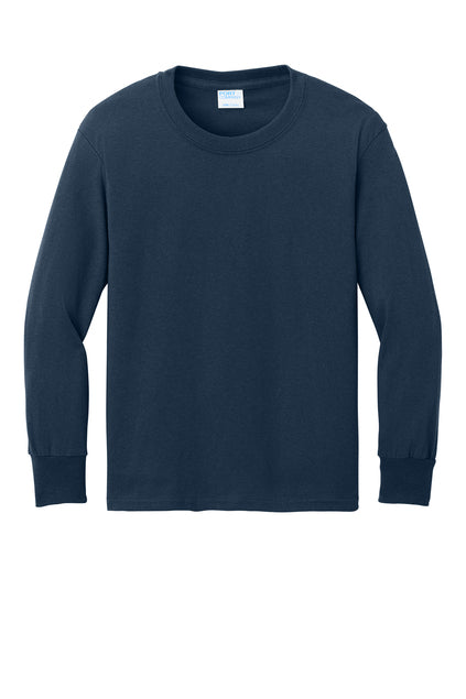 Port & Company Youth Core Blend Longsleeve Tee - Navy
