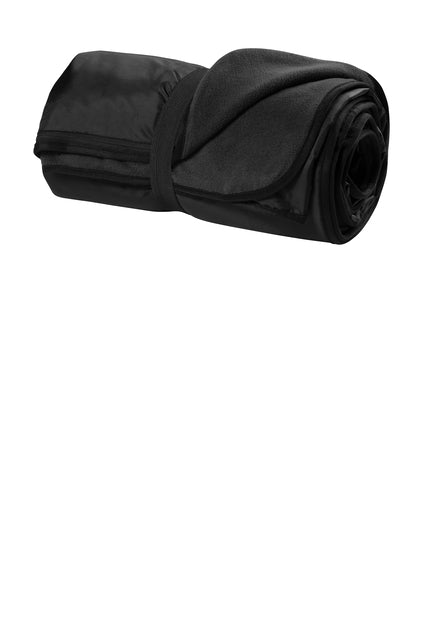 Port Authority Fleece & Poly Travel Blanket - Black