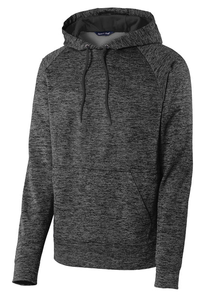 Sport-Tek Adult PosiCharge Electric Heather Fleece Hooded Pullover - Grey/Black