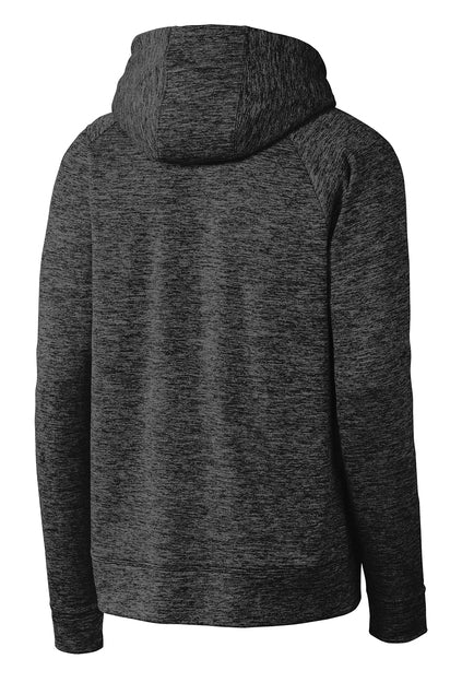 Sport-Tek Youth PosiCharge Electric Heather Fleece Hooded Pullover - Grey/Black