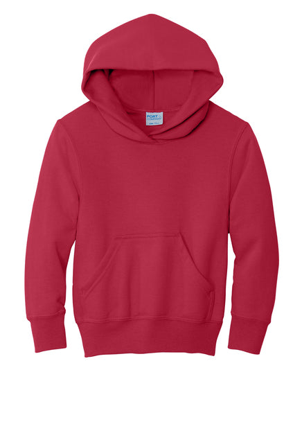 Port & Company Youth Core Fleece Pullover Hooded Sweatshirt - Red