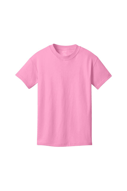 Port & Co Youth Cotton Tee - Pink