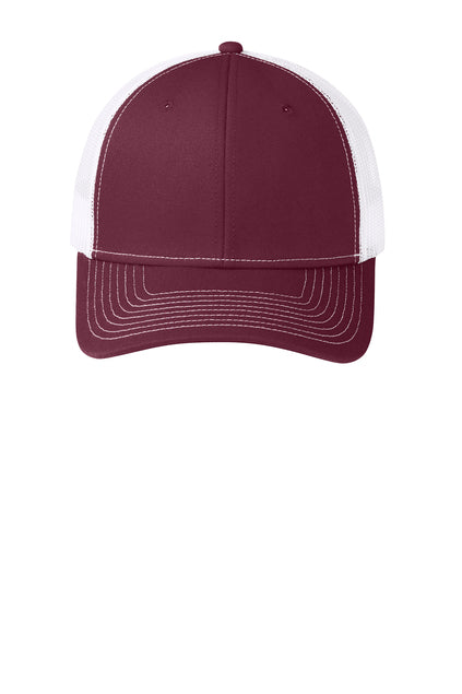 Port Authority Snapback Trucker Cap - Maroon/White