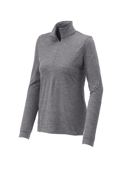 Sport Tek Women's Exchange 1.5 Long Sleeve 1/2-Zip - Grey Heather