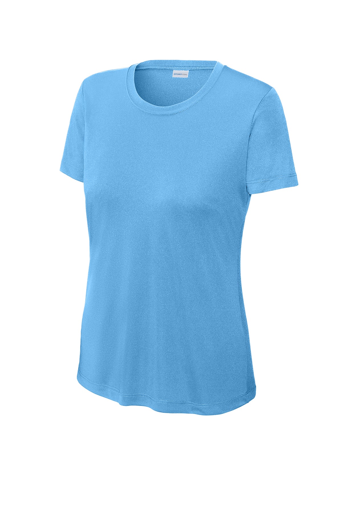 Light blue, short-sleeved crewneck performance t-shirt by Sport-Tek.