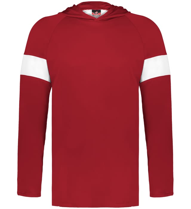 Alleson Contender Long Sleeve Hoodie - Red/White