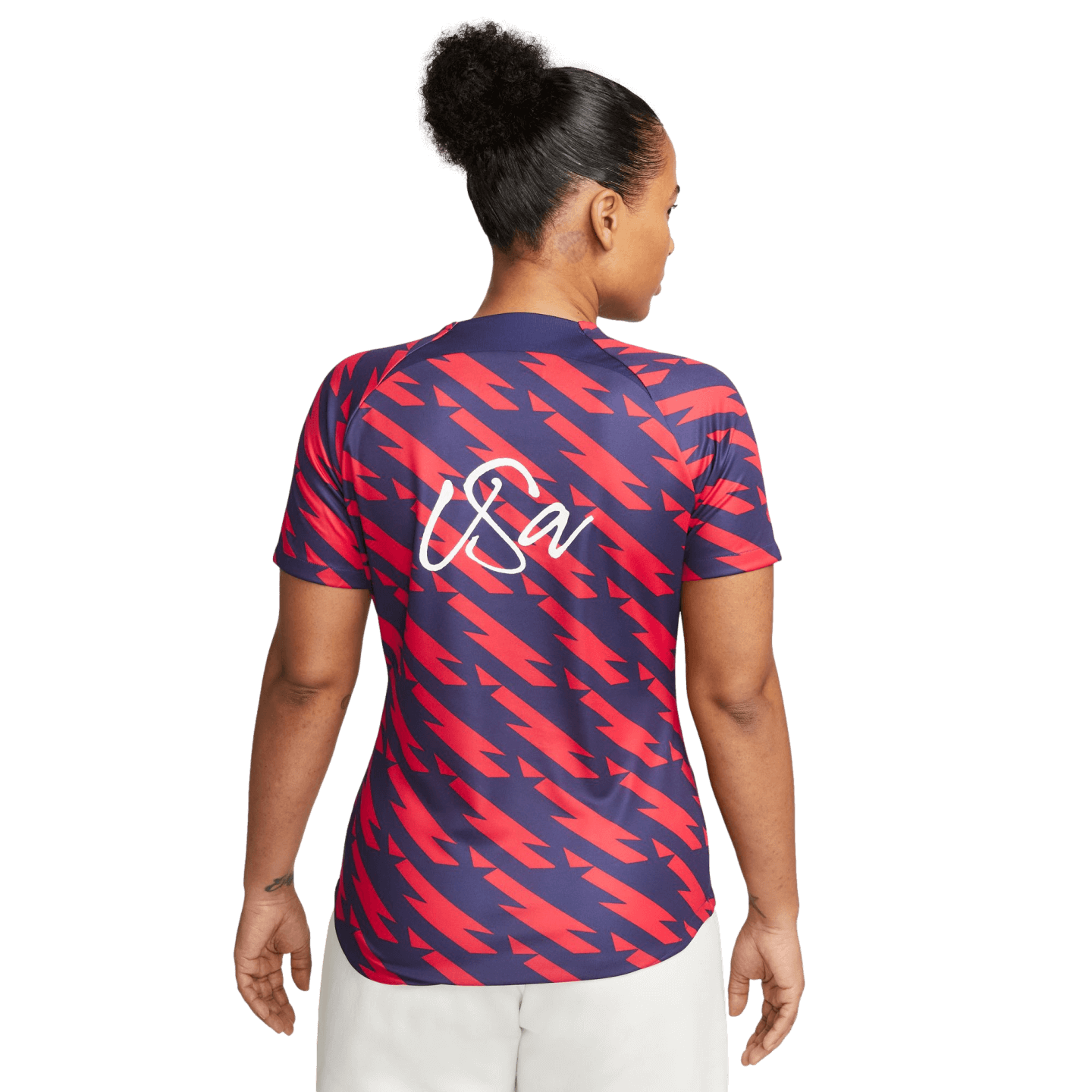 Camiseta de prepartido para mujer Nike USA Academy Pro