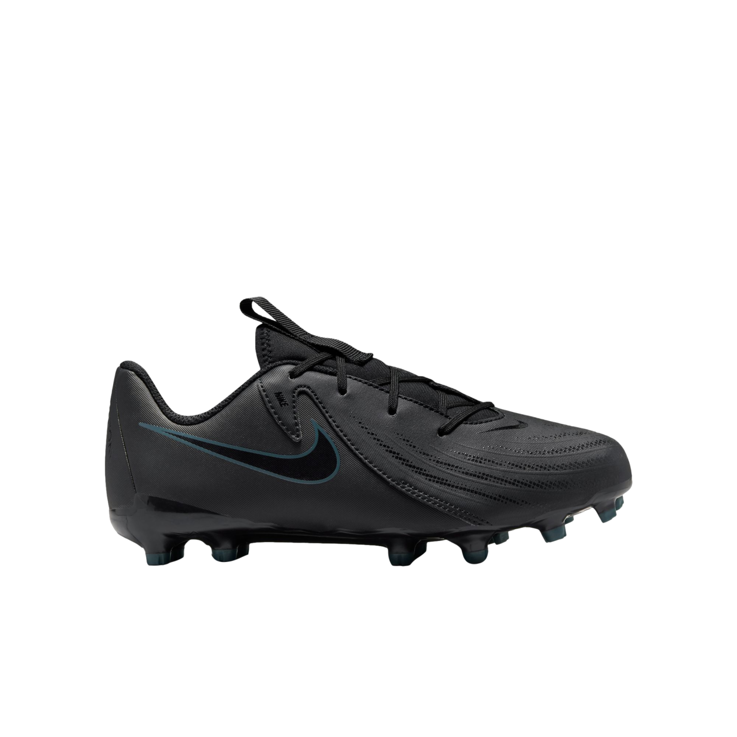 (NIKE-FD6722-002) Zapatos para terreno firme para jóvenes Nike Phantom GX 2 Academy [NEGRO/NEGRO-DEEP JUNGLE] (Lanzamiento 15/7/24)