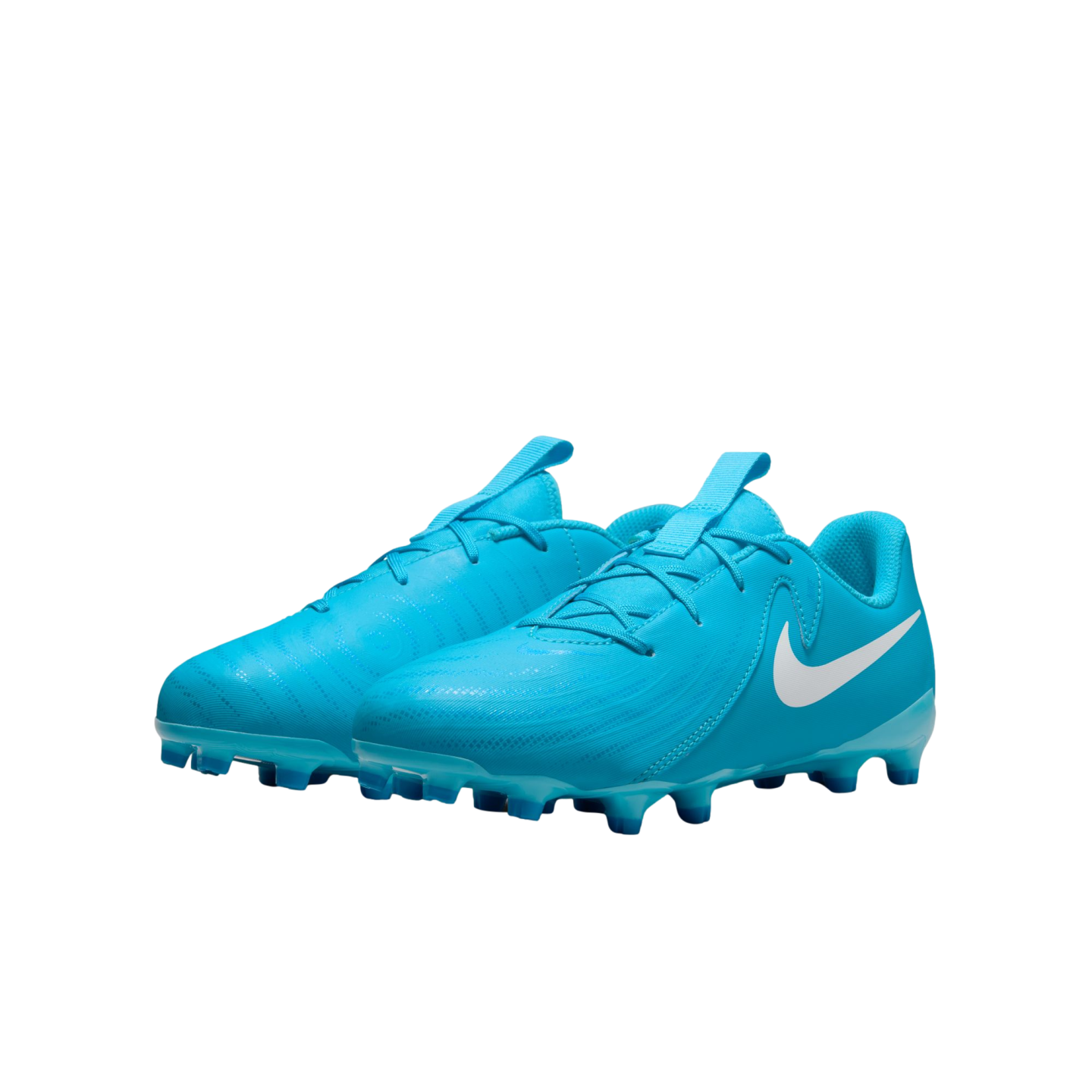 (NIKE-FD6722-400) Zapatos para terreno firme para jóvenes Nike Phantom GX 2 Academy [FURIA AZUL/BLANCO] (Lanzamiento 11/7/24)