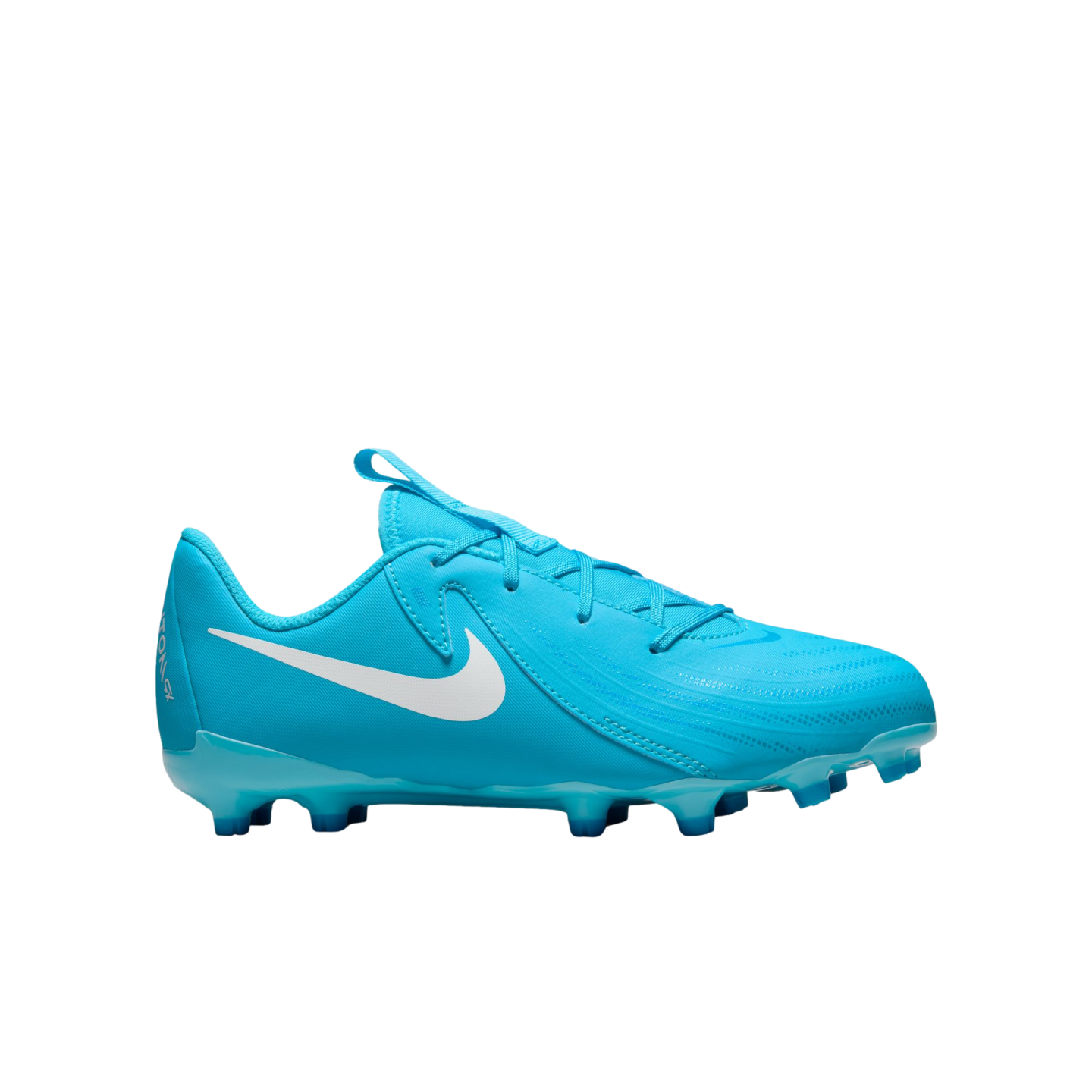 (NIKE-FD6722-400) Zapatos para terreno firme para jóvenes Nike Phantom GX 2 Academy [FURIA AZUL/BLANCO] (Lanzamiento 11/7/24)