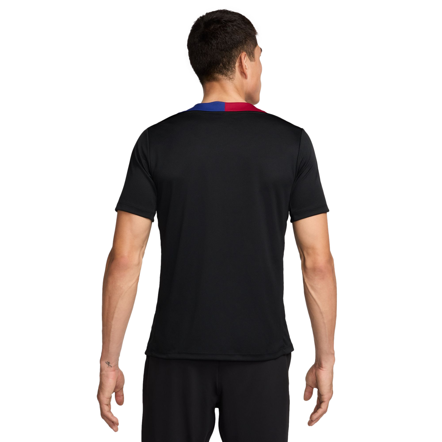 (NIKE-FN9816-011) Camiseta de entrenamiento Nike Barcelona Strike [NEGRO/NOBLE ROJO/LT OREWOOD BRN] (Lanzamiento 6/20/24)