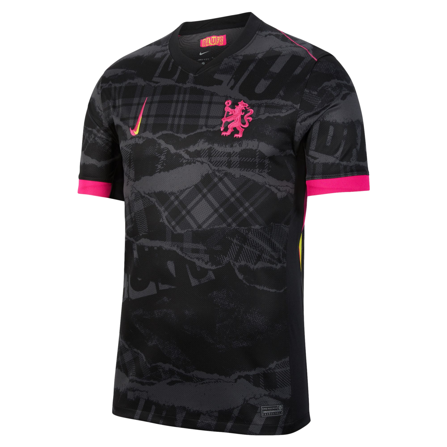 (NIKE-FQ2029-061) Nike Chelsea 24/25 Tercera camiseta [ANTRACITA/NEGRO/OPTI AMARILLO/ROSA PRIME] (Lanzamiento 7/1/24)