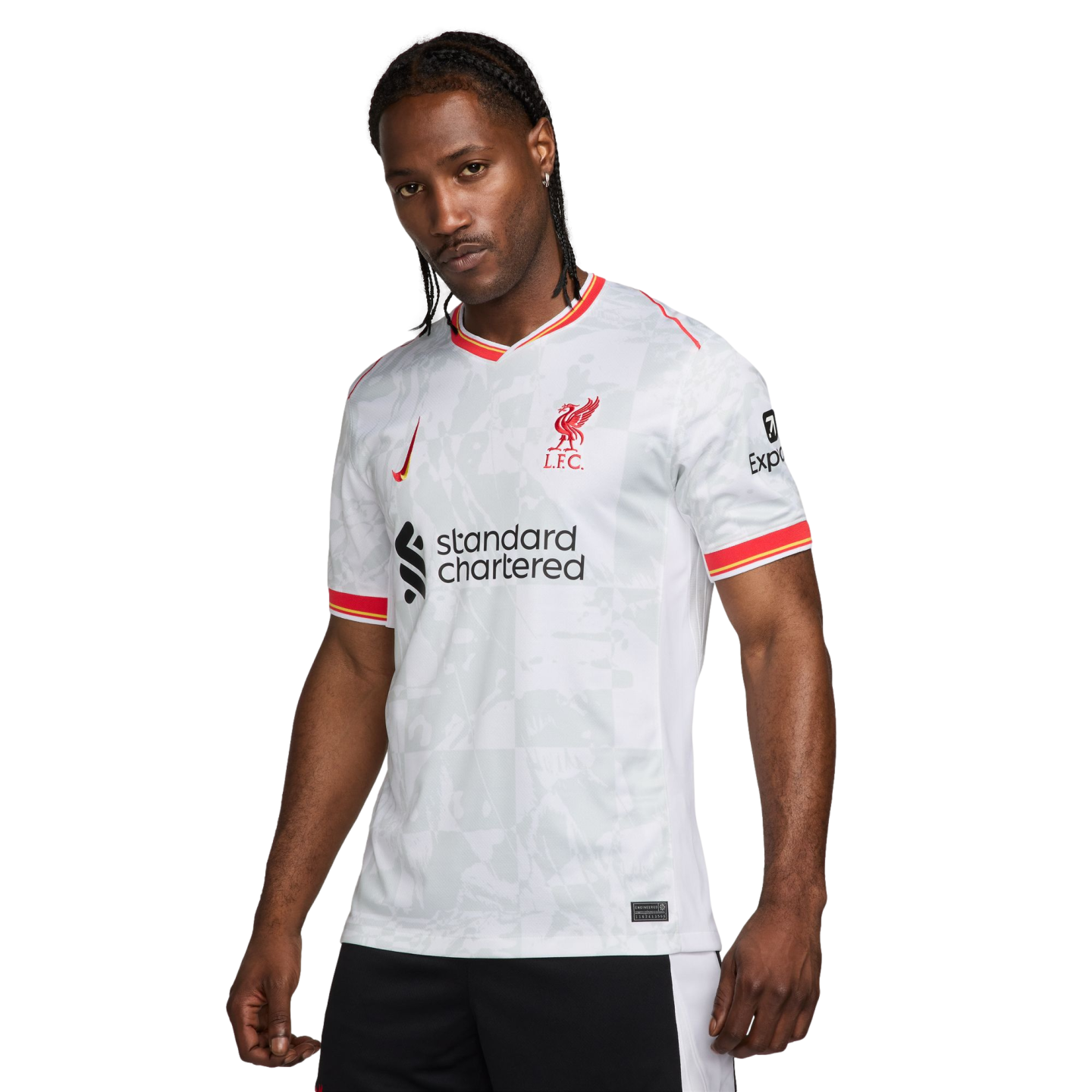 (NIKE-FQ2030-101) Nike Liverpool 24/25 Tercera camiseta [BLANCO/PLATINO PURO/NEGRO/ROJO GLOBAL] (Lanzamiento 7/1/24)