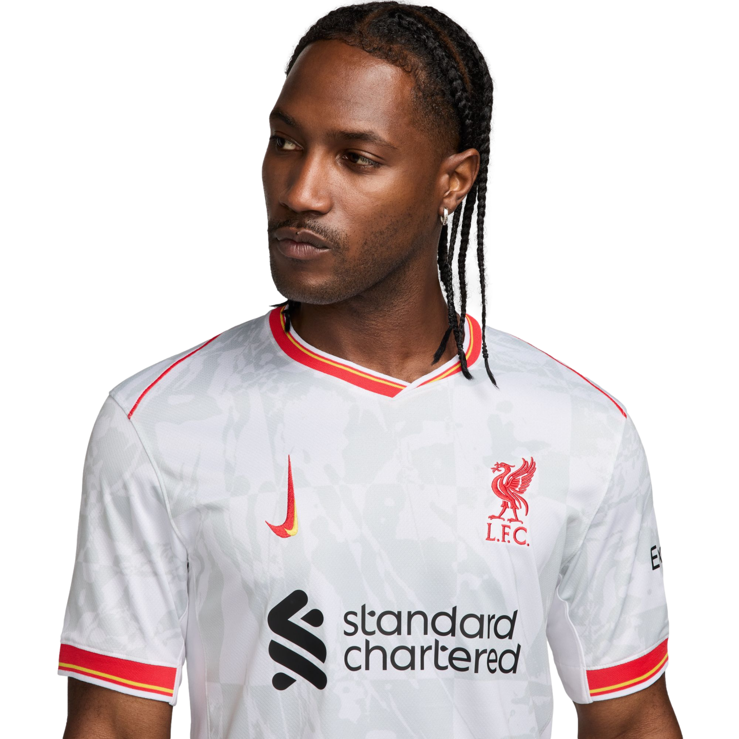 (NIKE-FQ2030-101) Nike Liverpool 24/25 Tercera camiseta [BLANCO/PLATINO PURO/NEGRO/ROJO GLOBAL] (Lanzamiento 7/1/24)