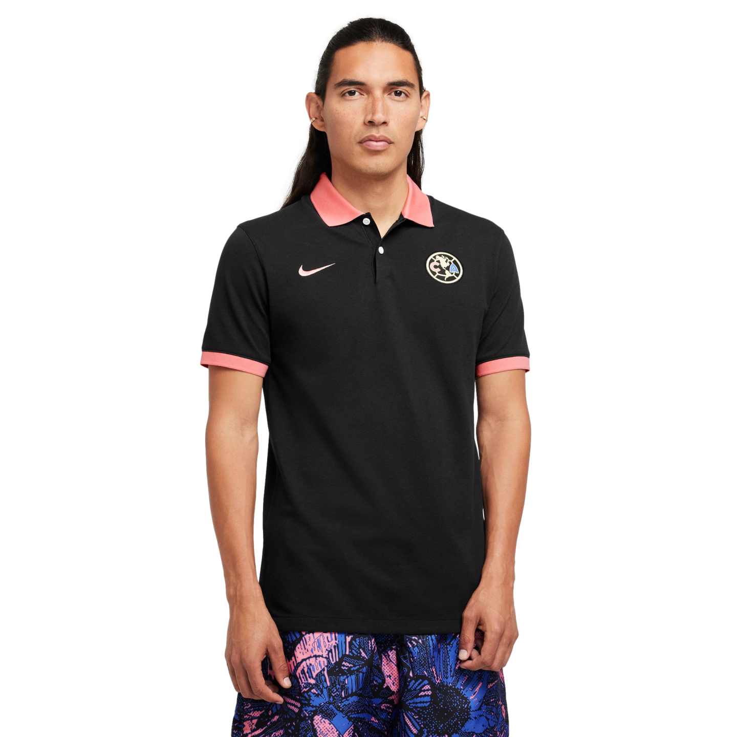 (NIKE-FQ3048-010) Polo Nike Club America Slim [NOIR/CRAIE CORAIL/CRAIE CORAIL] (Lancement le 01/10/24)