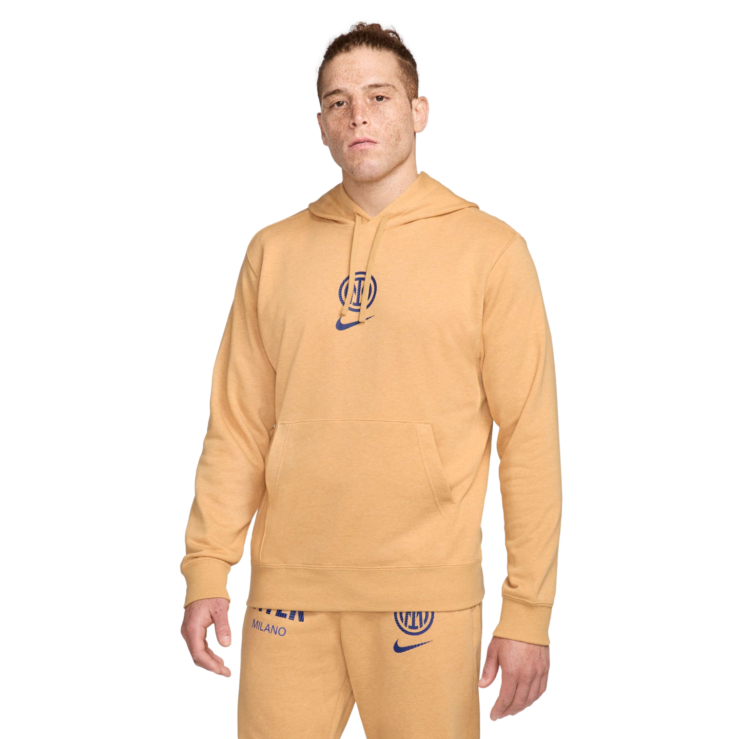 (NIKE-FQ3095-714) Sudadera con capucha Nike Inter Milan Club [CLUB GOLD/HTR] (Lanzamiento 7/1/24)