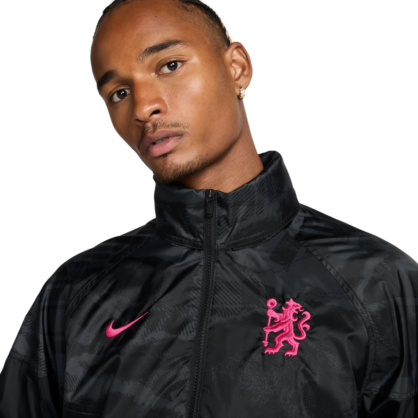 (NIKE-FQ3182-010) Veste anorak Nike Chelsea Windrunner [NOIR/ROSE PRIME] (Lancement le 01/09/24)