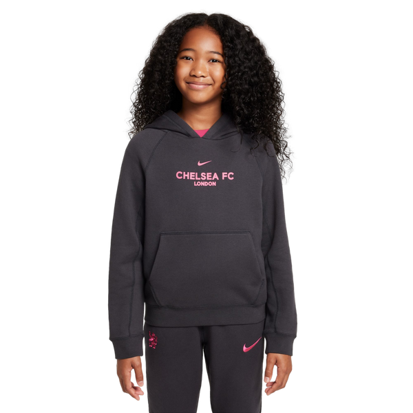 Nike Chelsea Air Youth Pullover Hoodie Soccer FQ3468-060 Grey