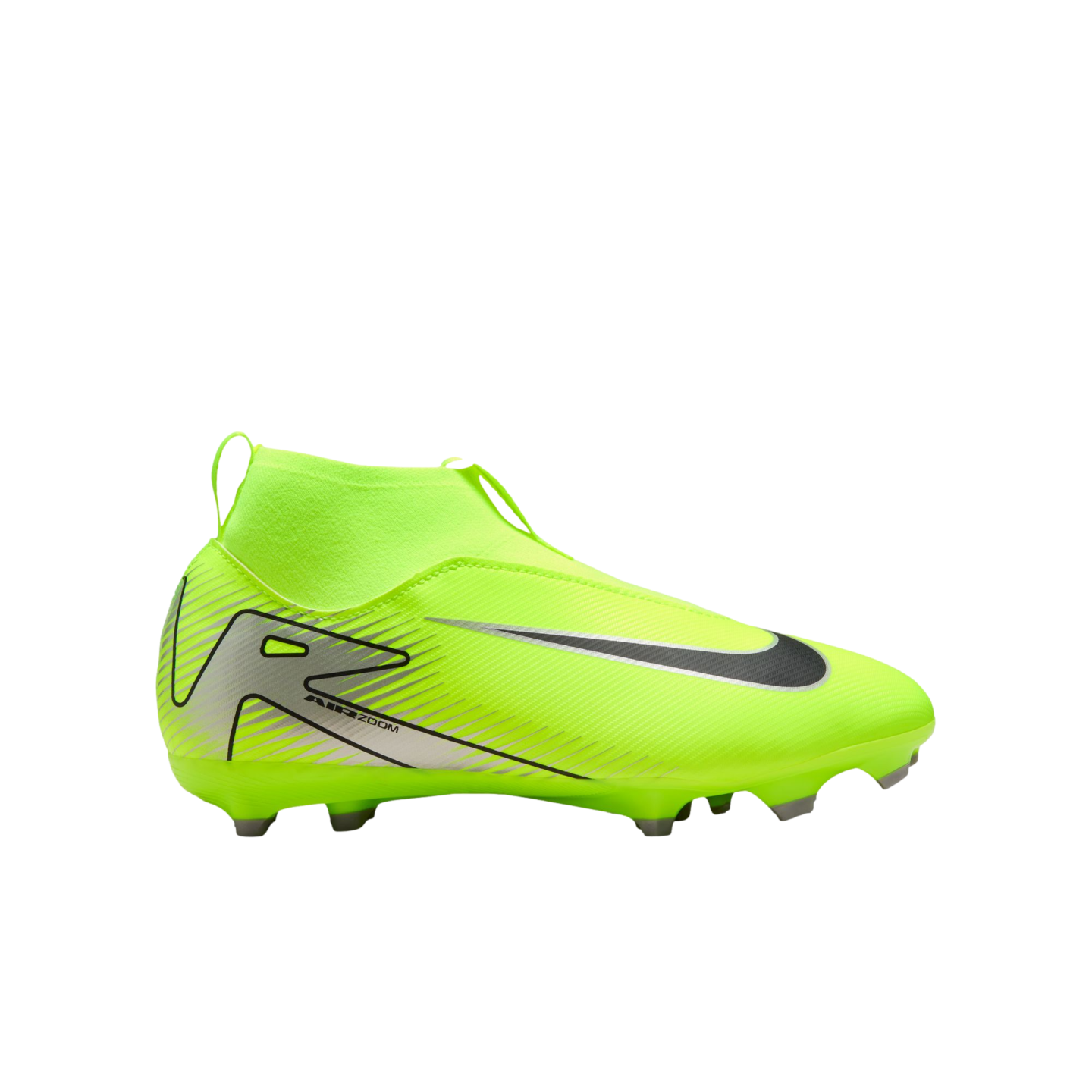 (NIKE-FQ8304-700) Botas de fútbol para terreno firme para jóvenes Nike Mercurial Superfly 10 Academy [VOLT/BLACK] (lanzamiento el 17/10/24)