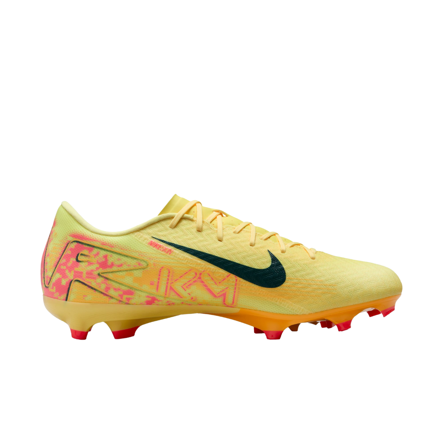 (NIKE-FQ8377-800) Zapatos para terreno firme Nike Mercurial Zoom Vapor 16 Academy KM Mbappe [LT LASER ORANGE/ARMORY NAVY] (Lanzamiento 29/8/24)