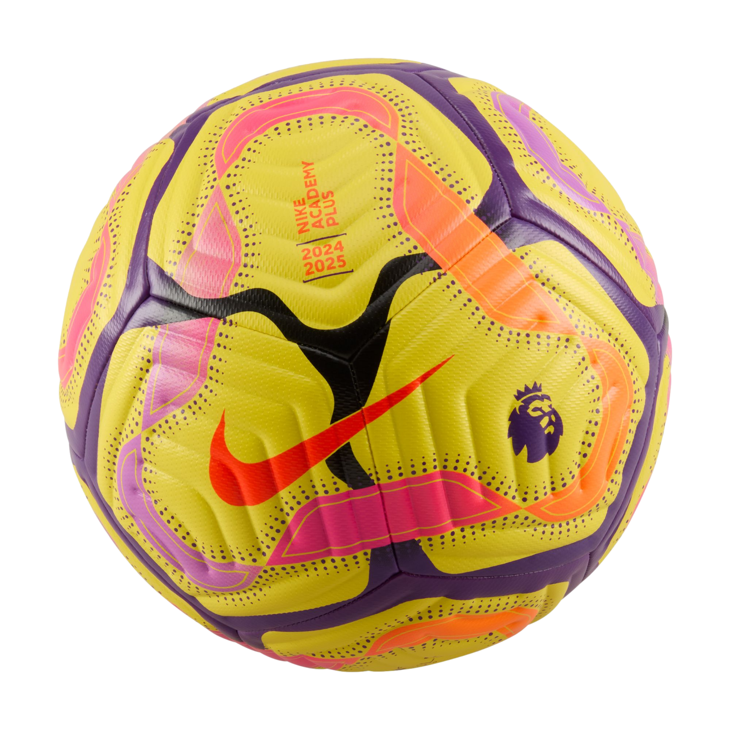 (NIKE-FZ2628-710) Ballon Nike Premier League Academy Plus [JAUNE/VIOLET DISCO/CRIMSON BRILLANT] (Lancement le 01/09/24)