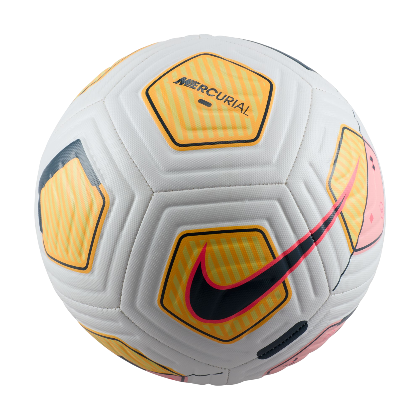 (NIKE-FZ3039-100) Balón Nike KM Mbappe Academy [BLANCO/LT LASER NARANJA/HIPER ROSA] (Lanzamiento 29/8/24)