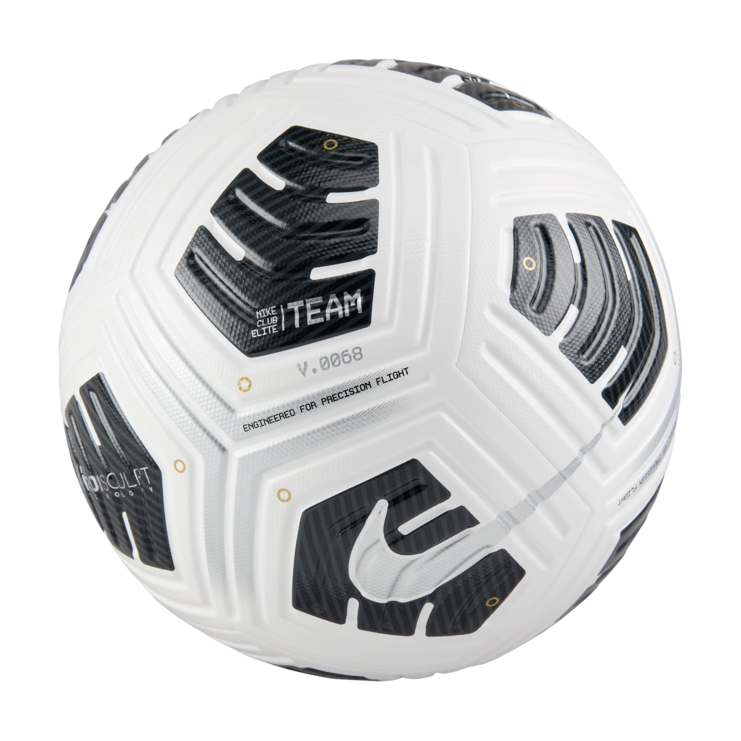 (NIKE-FZ7549-100) Balón Nike Club Elite Team [BLANCO/NEGRO/PLATA METALIZADO]