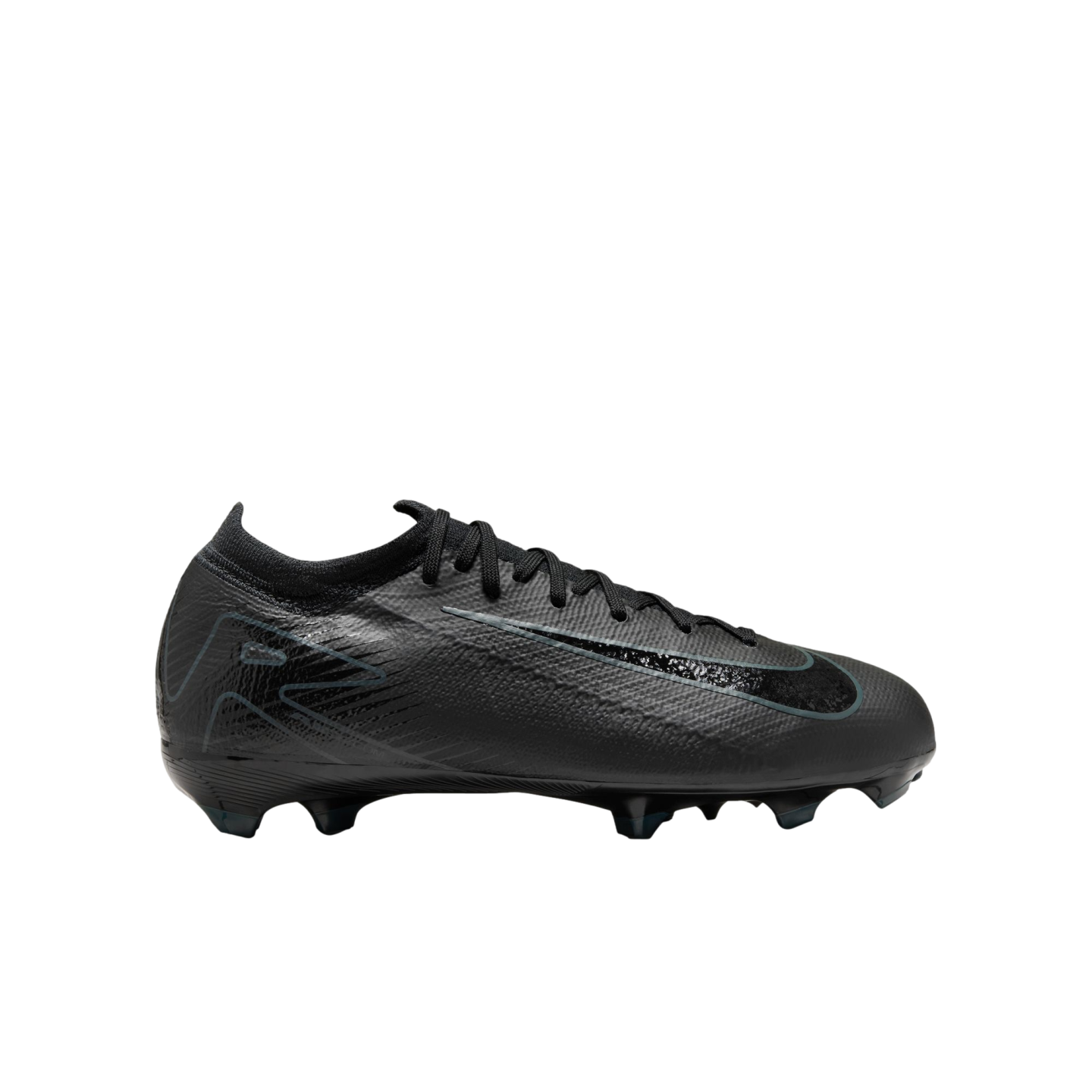 (NIKE-HF5448-002) Zapatos para terreno firme Nike Mercurial Vapor 16 Pro para jóvenes [NEGRO/NEGRO-DEEP JUNGLE] (Lanzamiento 15/7/24)