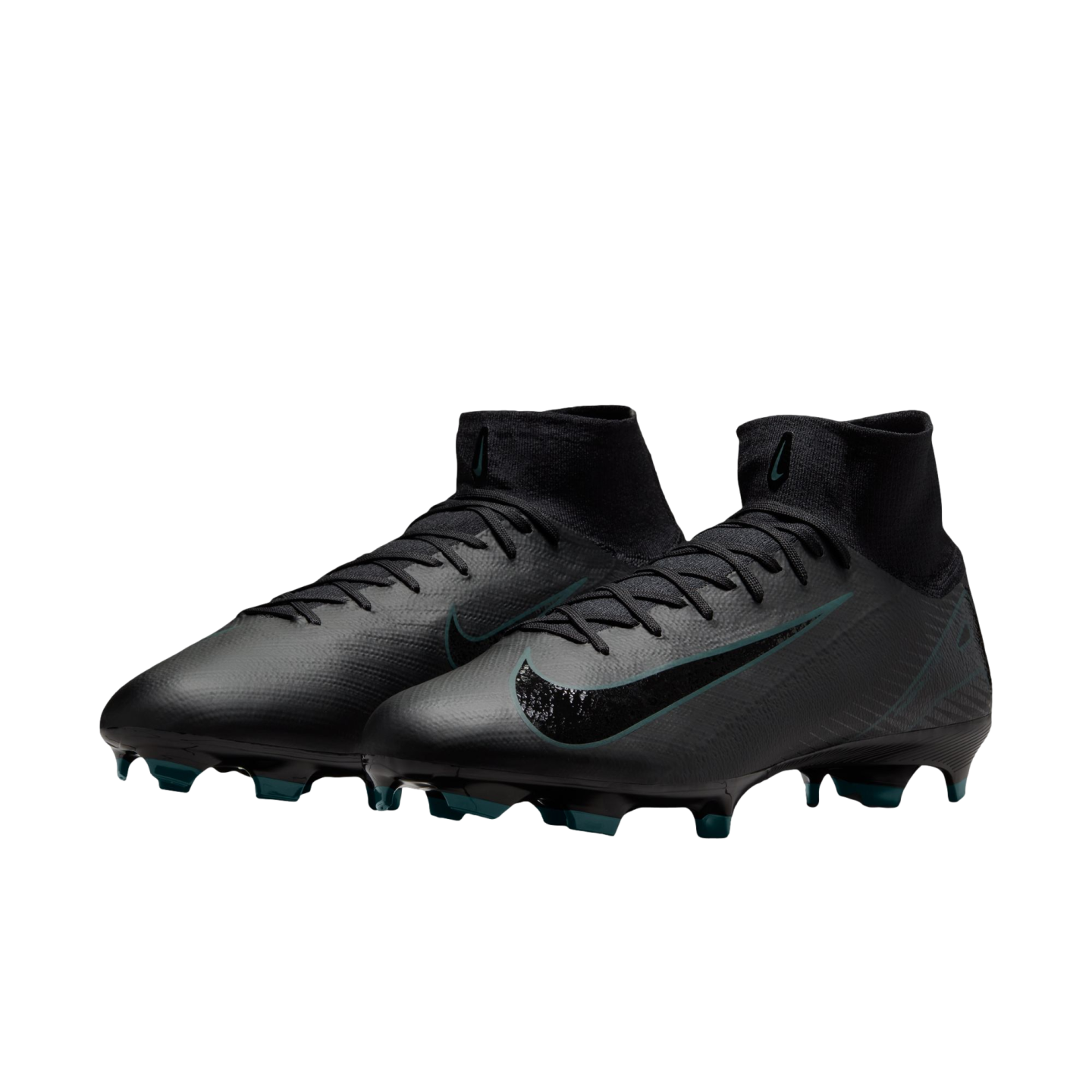 (NIKE-HF9433-002) Botas de fútbol para terreno firme Nike Mercurial Superfly 10 Pro [NEGRO/NEGRO-JUNGLE PROFUNDO]