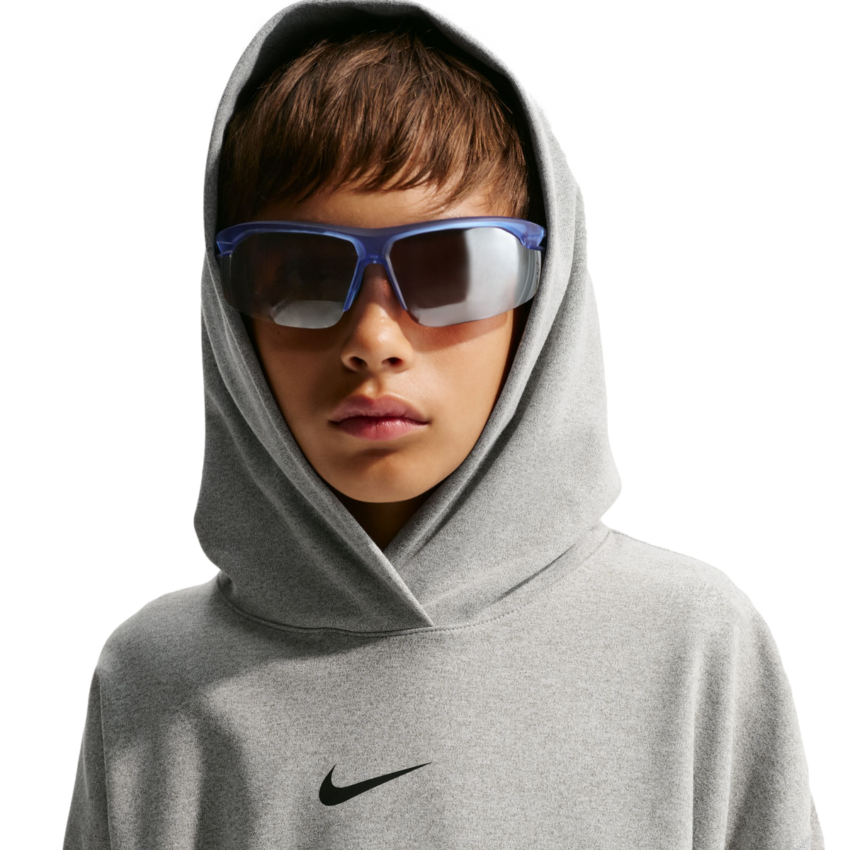 Nike Pro Fleece Pullover Youth Hoodie - Grey