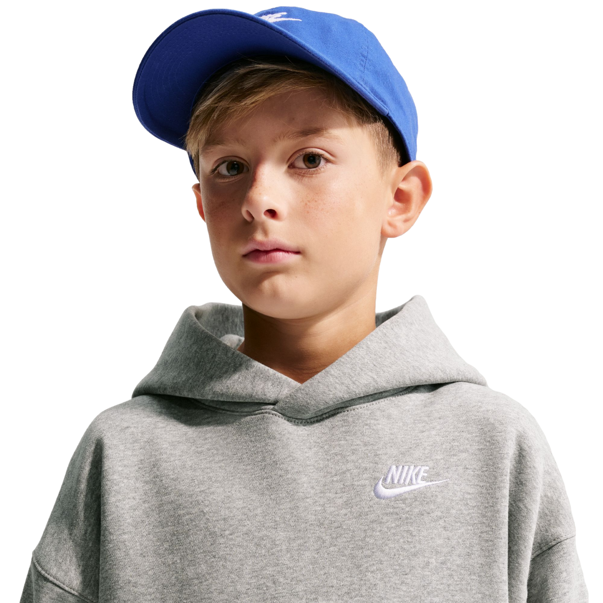 Nike Club Fleece Oversized Youth Hoodie - Grey
