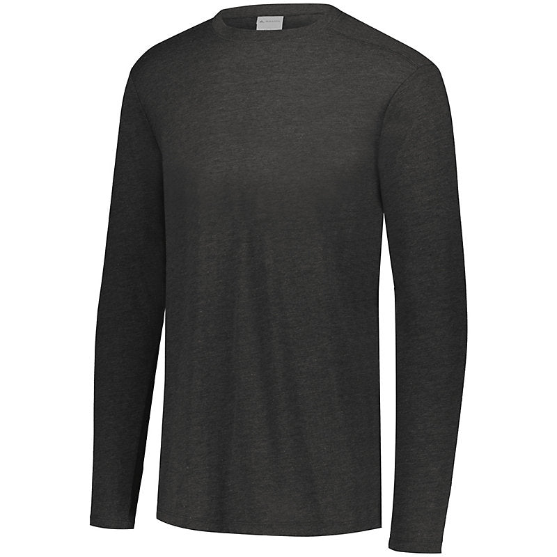 Augusta Long Sleeve Tri-Blend Tee - Black Heather