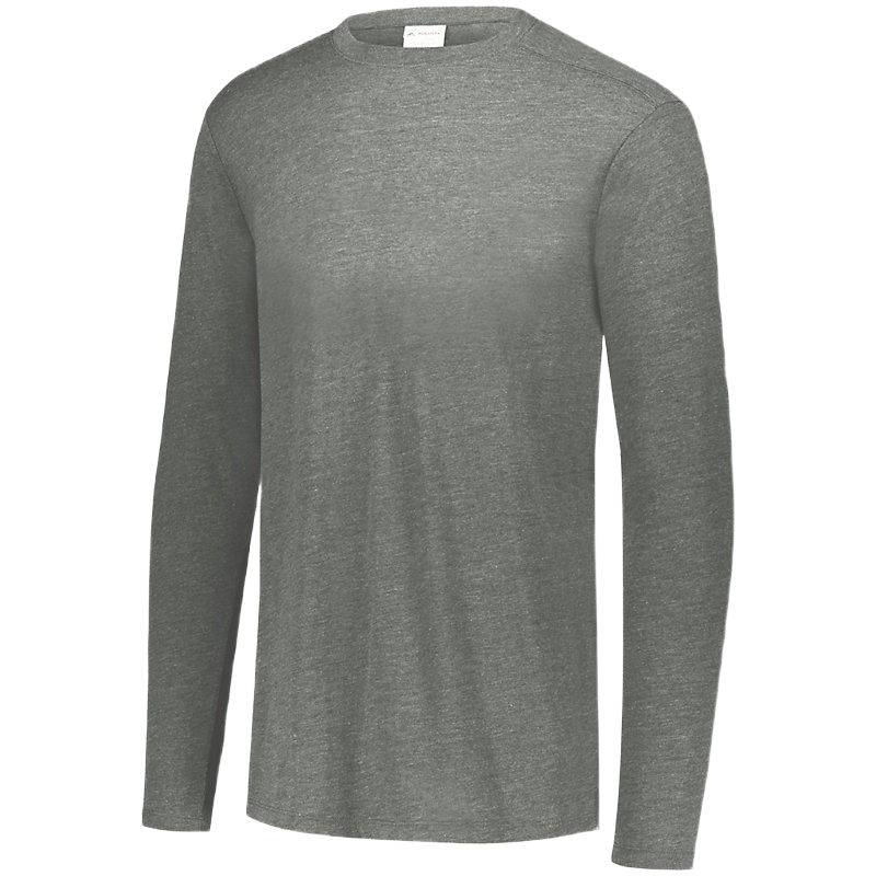 Augusta Youth Long Sleeve Tri-Blend Tee - Grey Heather
