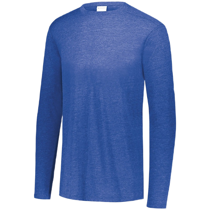 Augusta Long Sleeve Tri-Blend Tee - Royal Heather